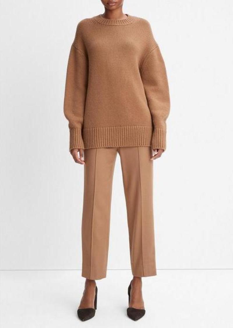 Vince Wool and Cashmere Boyfriend Crew Neck Sweater