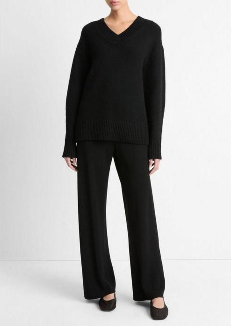 Vince Wool and Cashmere Drop-Shoulder V-Neck Sweater