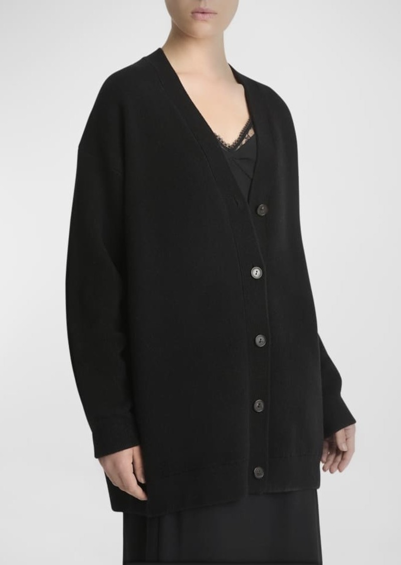 Vince Wool and Cashmere Oversized Double-Knit Cardigan