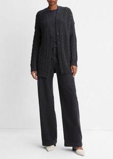 Vince Wool and Cashmere Oversized Twisted Cable Cardigan