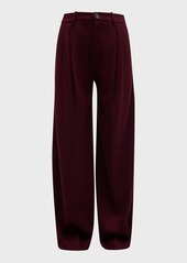Vince Wool Pleated-Front Straight-Leg Pants