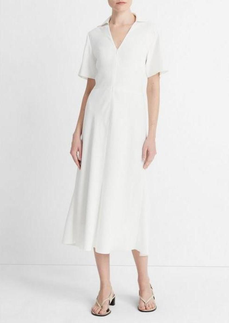Vince Zip-Front Polo Dress