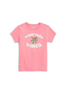 Vineyard Vines Girls Vv Palm Tree Short Sleeves Tee (Little Kid)