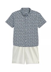 Vineyard Vines Little Boy's & Boy's Floral Print Short-Sleeve Shirt