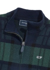 Vineyard Vines Little Boy's & Boy's Plaid Merino Wool Half-Zip Pullover