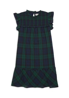 Vineyard Vines Little Girl's & Girl's Blackwatch Smocked Ruffle Dress