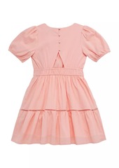 Vineyard Vines Little Girl's & Girl's Eyelet Stretch-Cotton Puff-Sleeve Dress