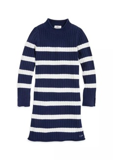 Vineyard Vines Little Girl's & Girl's Roll Neck Stripe Sweater Dress