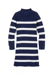 Vineyard Vines Little Girl's & Girl's Roll Neck Stripe Sweater Dress