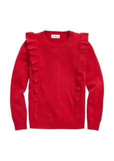Vineyard Vines Little Girl's & Girl's Ruffle-Trim Crewneck Sweater