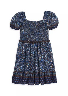 Vineyard Vines Little Girl's & Girl's Smocked Puff-Sleeve Dress