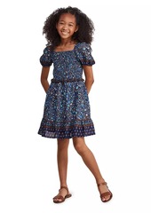 Vineyard Vines Little Girl's & Girl's Smocked Puff-Sleeve Dress