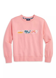 Vineyard Vines Little Girl's & Girl's Whale Embroidery Crewneck Sweatshirt