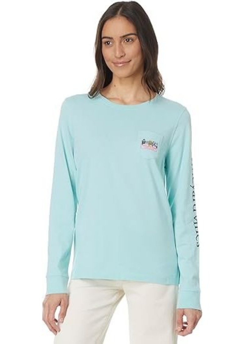 Vineyard Vines Logo Box Long Sleeve Pocket Tee