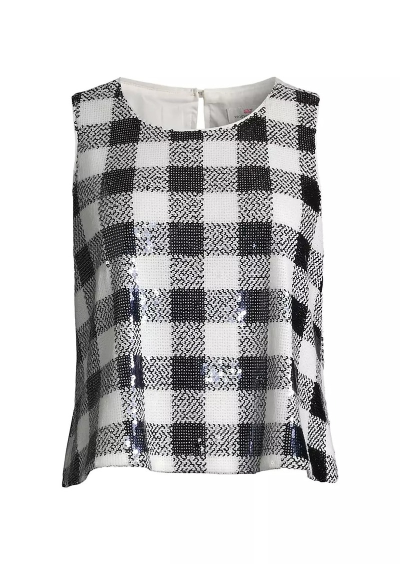 Vineyard Vines Sequin Check Shell Top