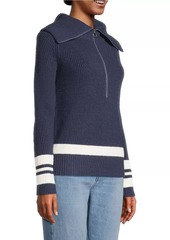 Vineyard Vines Striped Wool Half-Zip Sweater