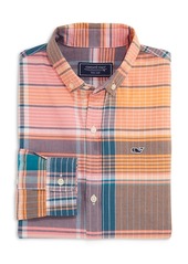 Vineyard Vines Boys' Madras Plaid Whale Shirt - Little Kid, Big Kid