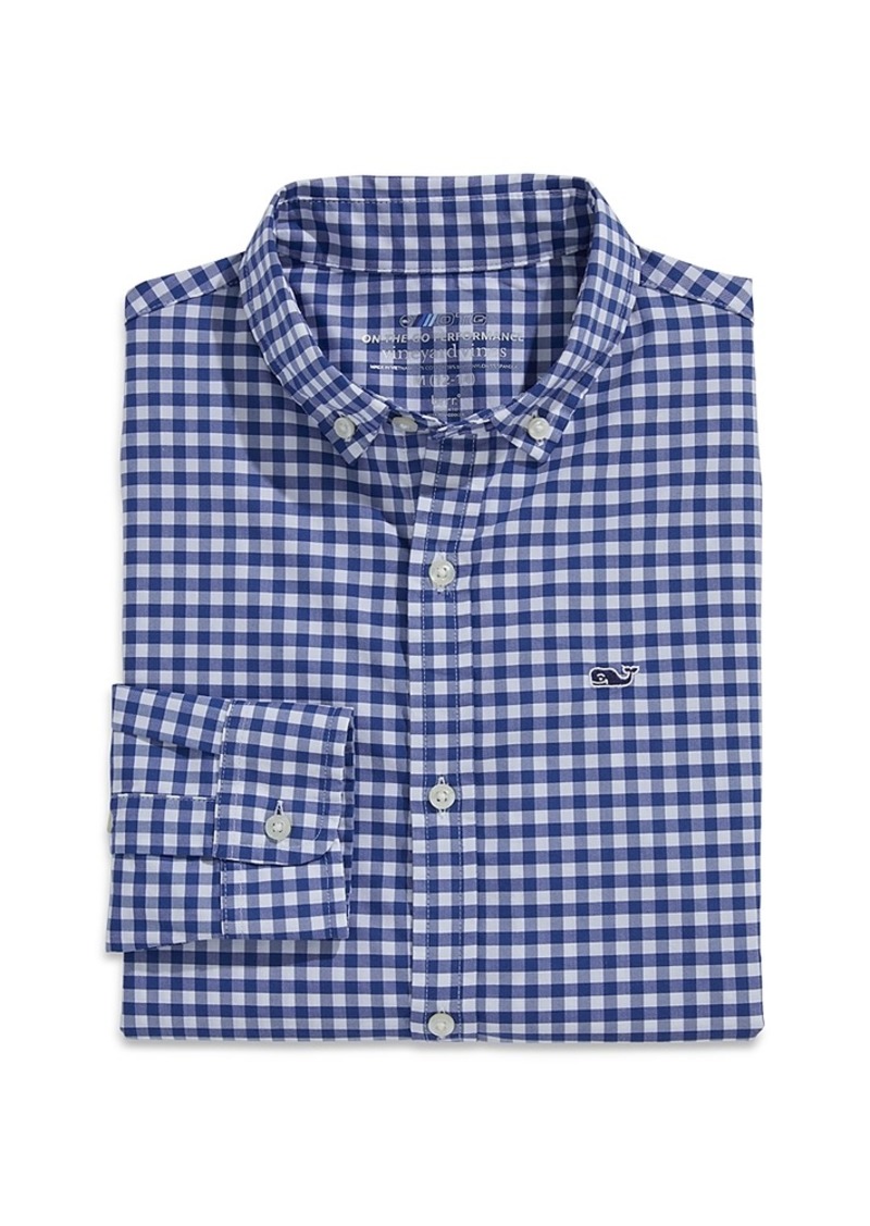 Vineyard Vines Boys' On-The-Go Brrr Gingham Button Down Shirt - Little Kid, Big Kid