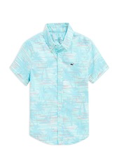 Vineyard Vines Boys' On The Waves Chappy Cotton Classic Fit Button Down Shirt - Little Kid, Big Kid