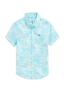 Vineyard Vines Boys' On The Waves Chappy Cotton Classic Fit Button Down Shirt - Little Kid, Big Kid