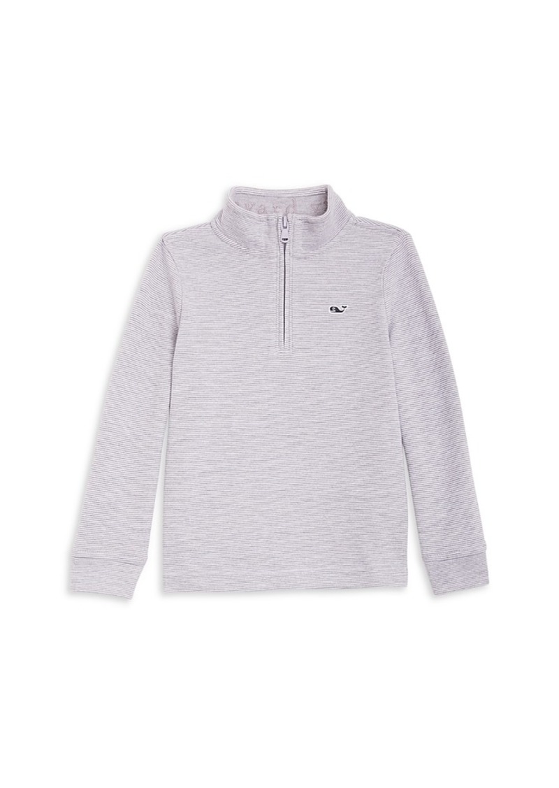 Vineyard Vines Boys' Saltwater Stripe Quarter Zip Mock Neck Sweatshirt - Little Kid, Big Kid