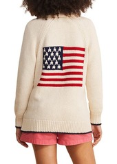 vineyard vines Flag Intarsia Shawl Collar Merino Wool & Cotton Cardigan