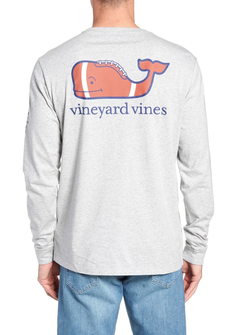 Vineyard Vines vineyard vines Football Whale Long Sleeve Pocket T-Shirt ...