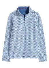 vineyard vines Kids' Blueprint Short Sleeve Cotton Madras Button-Up Shirt