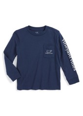 vineyard vines Kids' Whale Logo Pocket Long Sleeve Graphic T-Shirt
