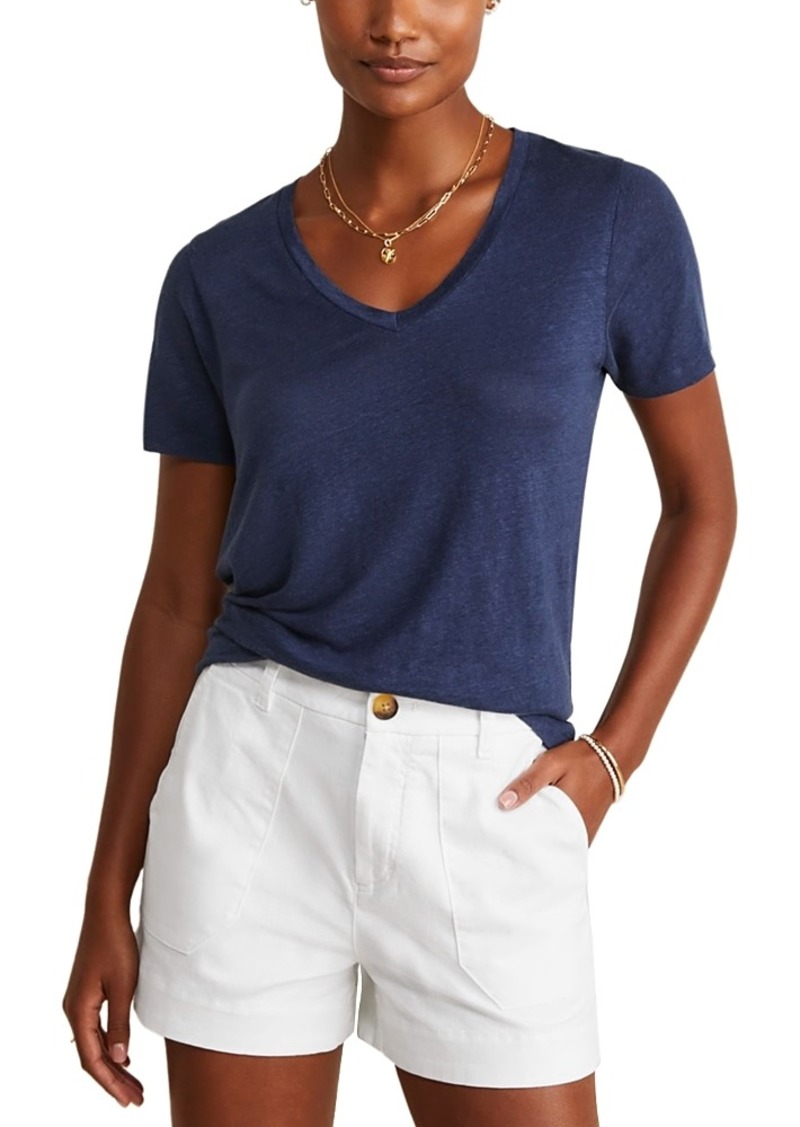 Vineyard Vines Linen V Neck Tee