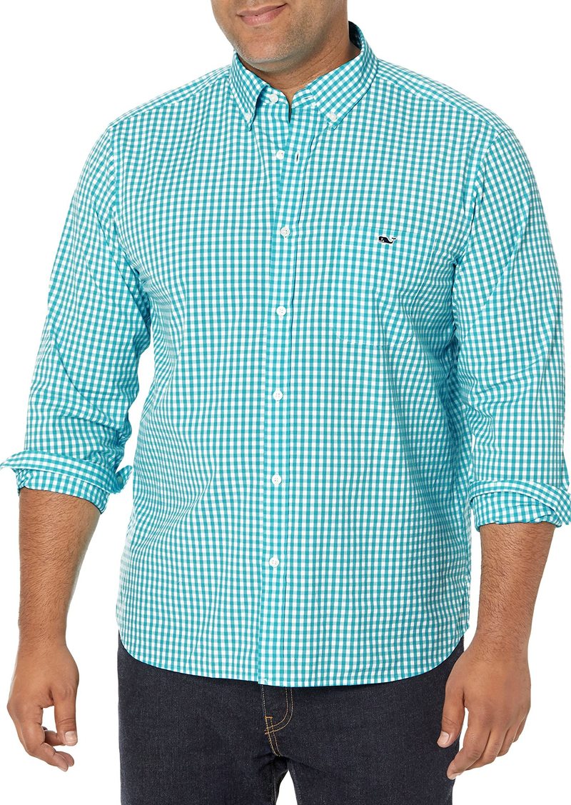 vineyard vines Men's Classic Fit Gingham Shirt in Stretch Cotton