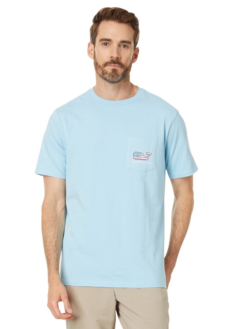 vineyard vines Men's Flag Whale Short-Sleeve Pocket Tee