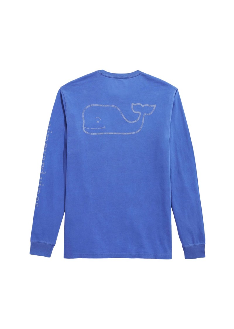 vineyard vines mens Long-sleeve Vintage Whale Garment-dyed Pocket Tee T Shirt   US