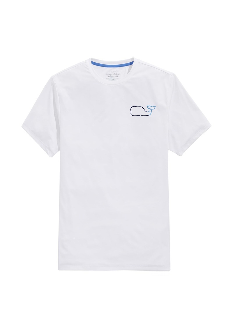 vineyard vines Men's On-The-go Whale Outline Short-Sleeve Harbor Performance Tee