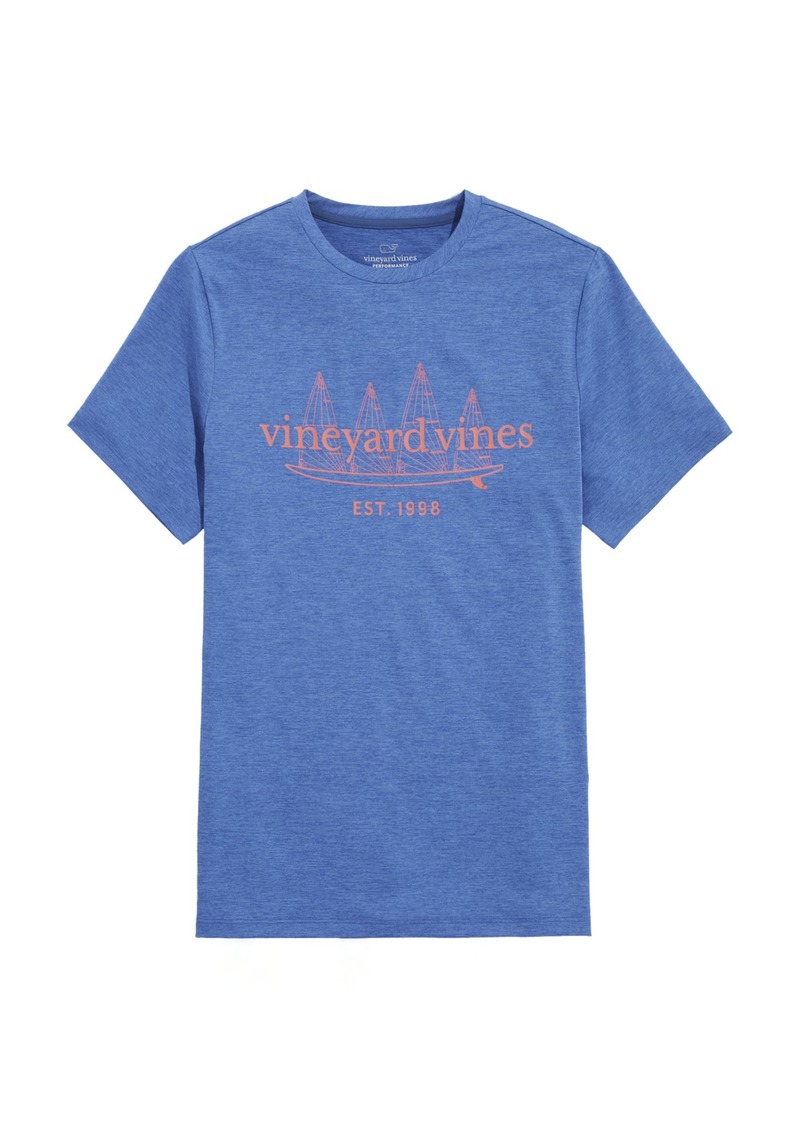 vineyard vines Men's Racing Sails Surf Logo Short-Sleeve Harbor Performance Tee