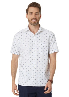 vineyard vines Men's Sailboat Micro Printed Short Sleeve Shirt