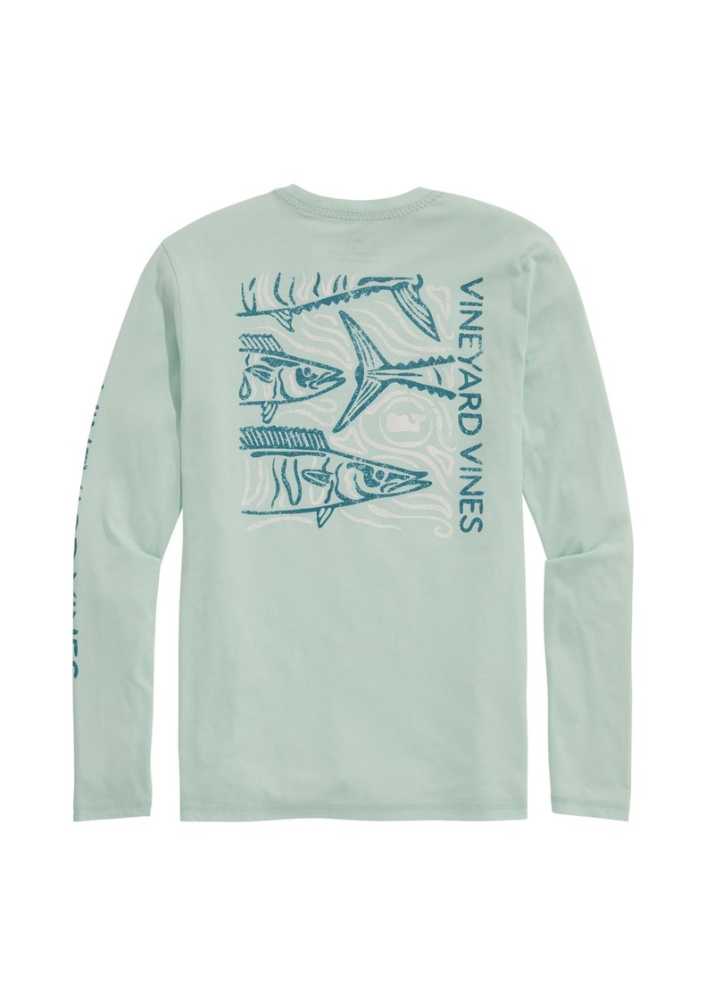 vineyard vines Men's Textured Wahoo Long-Sleeve Dunes Tee