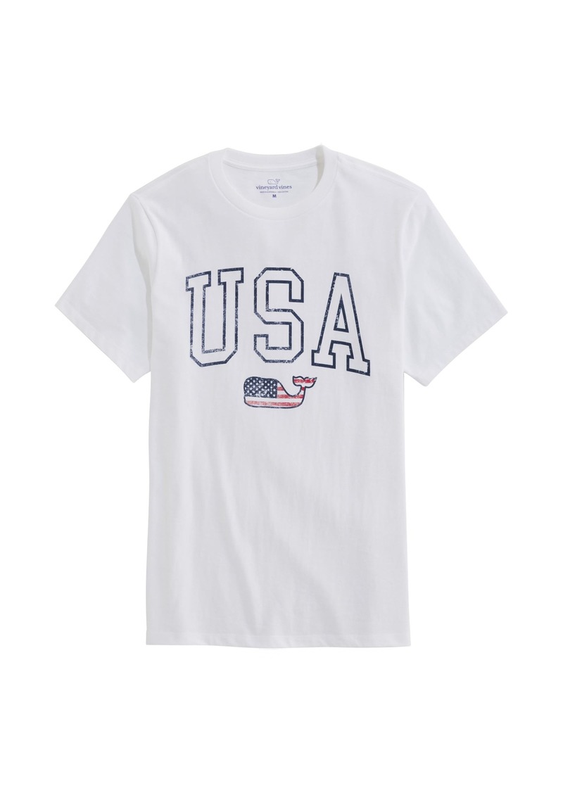 vineyard vines Men's USA Flag Whale Short-Sleeve Tee