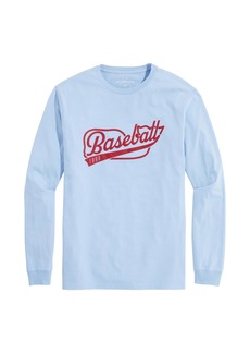 vineyard vines Men's Varsity Baseball Whale Long-Sleeve Tee