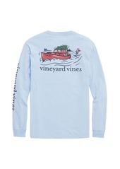 vineyard vines Men's Water Skiing Santa Long-Sleeve Tee