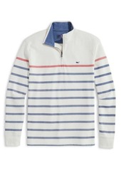 vineyard vines Saltwater Breton Stripe Quarter Zip Pullover