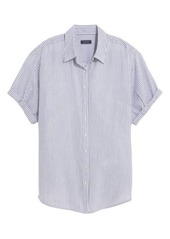 vineyard vines Short Sleeve Cotton Blend Button-Up Shirt