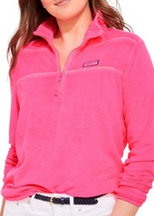 vineyard vines Terry Cloth Shep Half Zip Pullover in Knockout Pink at Nordstrom