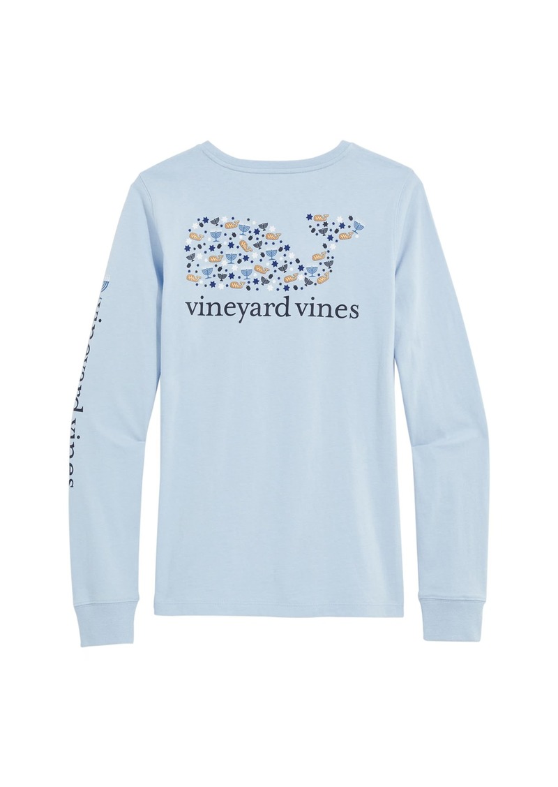 vineyard vines Women's Hanukkah Icons Long-Sleeve Pocket Tee