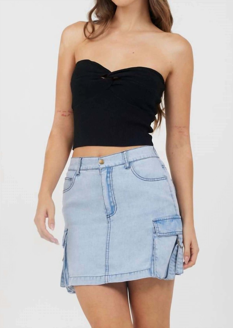 Vintage Havana Twist Front Tube Top In Black