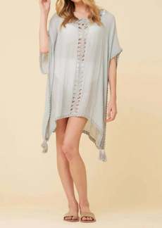 Vintage Havana vacation Coverup In Dusty Blue