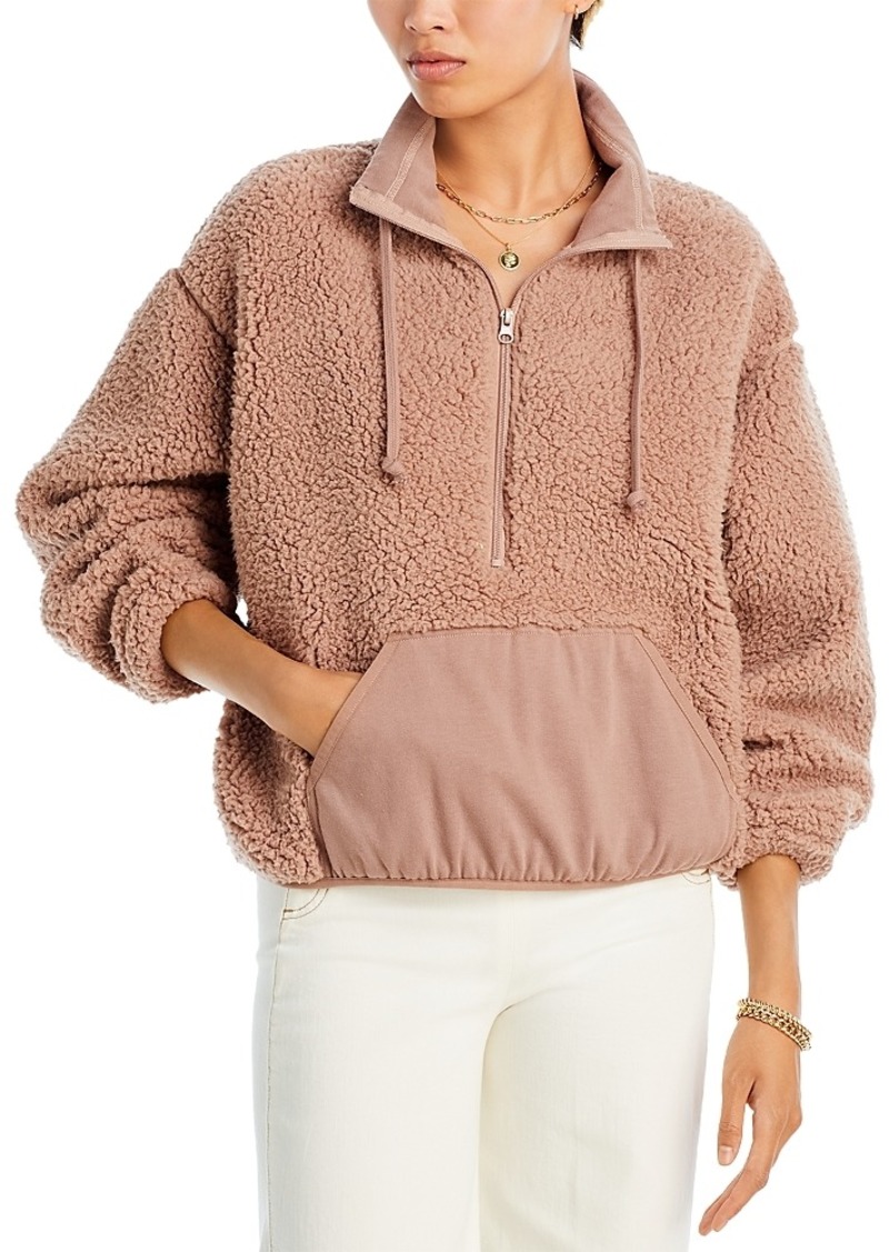 Vintage Havana Fuzzy Fleece Half Zip Sweatshirt