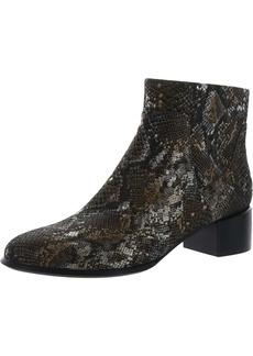 Vionic Kamryn Womens Leather Snake Print Ankle Boots