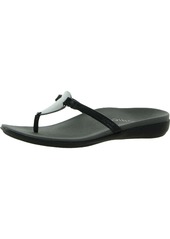 Vionic Raysa Womens Patent Leather Thong Flip-Flops