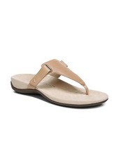 Vionic Wanda T-Strap Flip Flop in Macaroon Leather at Nordstrom